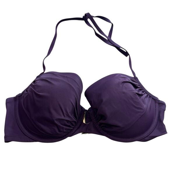 VICTORIA’S SECRET  Purple Halter Bikini top size 38D swim push up - Picture 1 of 7